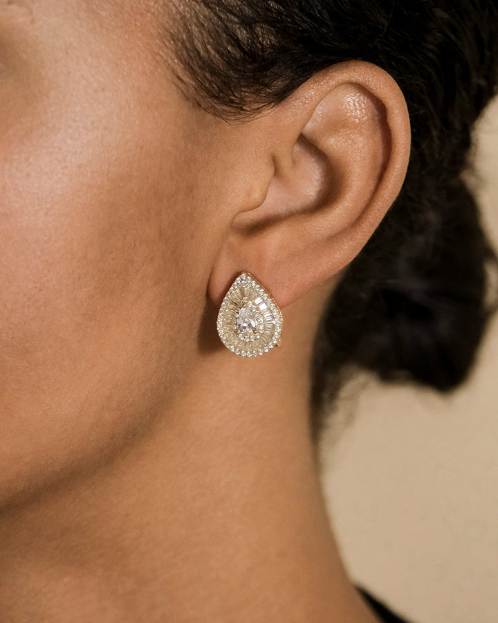 Scarlett CZ Teardrop Stud Earrings