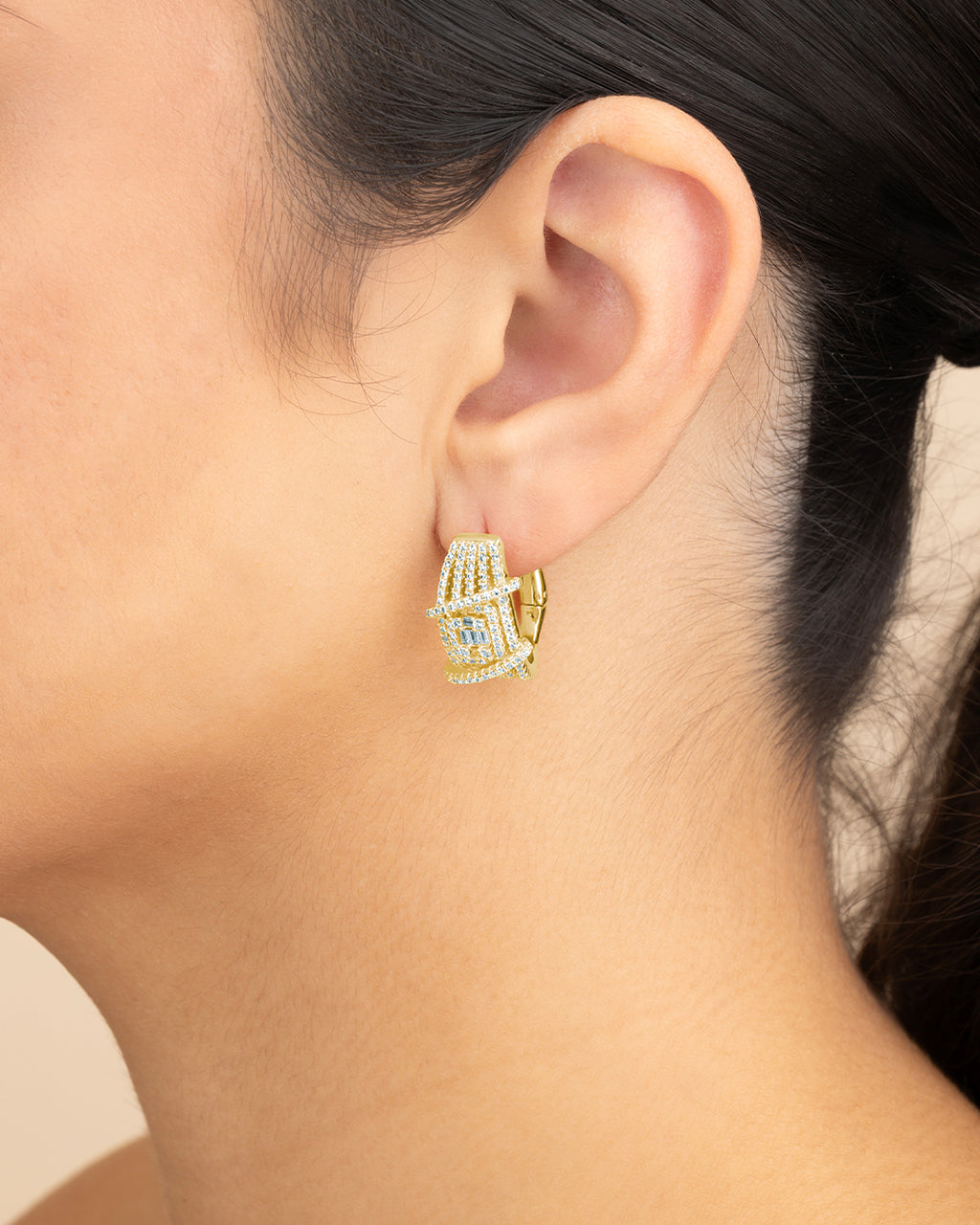 Leigh CZ Statement Hoop Earrings