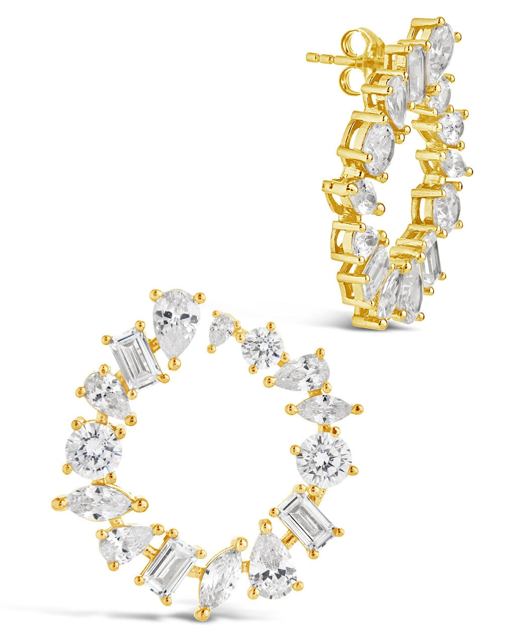 Shania CZ Circle Stud Earrings