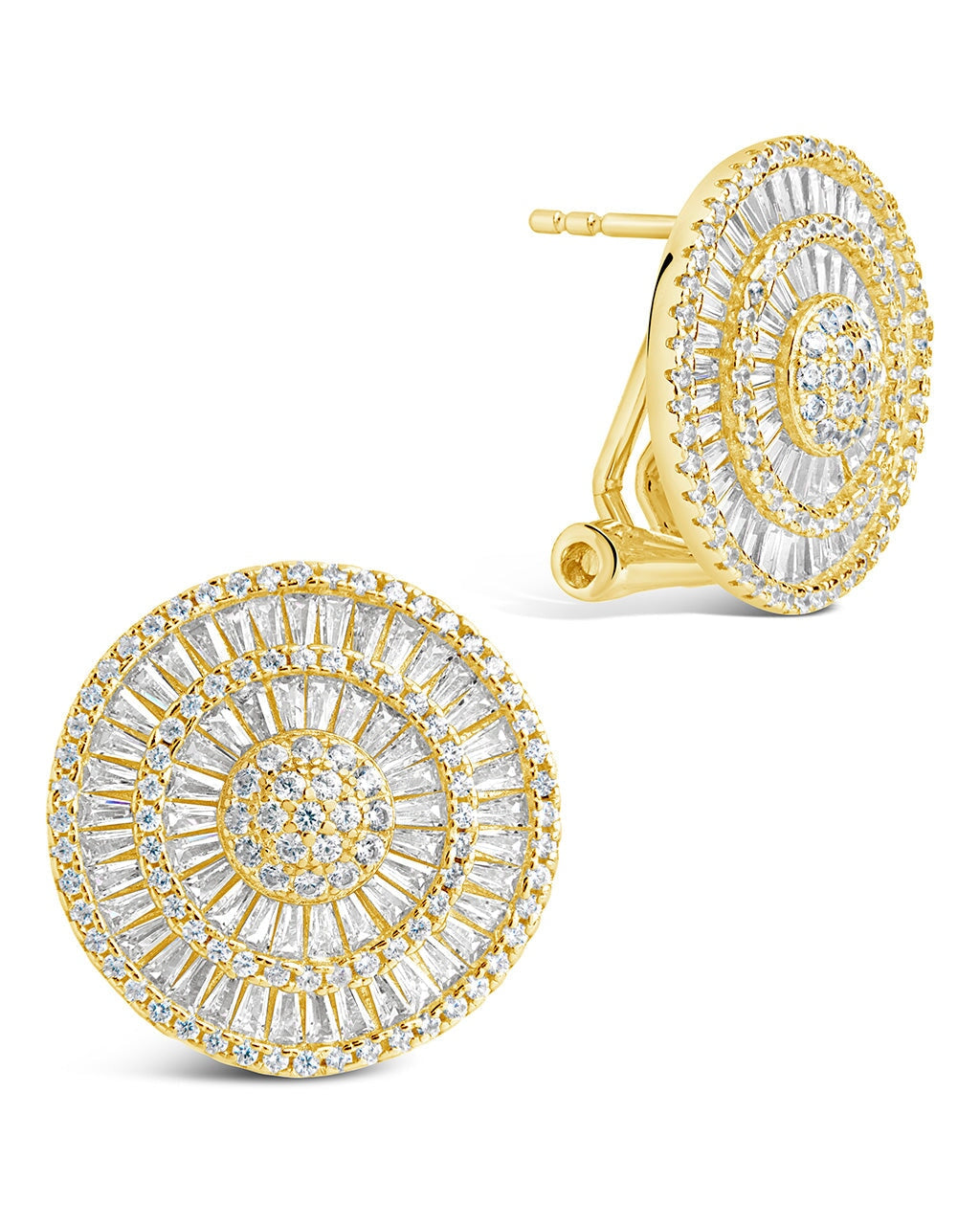Sandy CZ Circle Stud Earrings