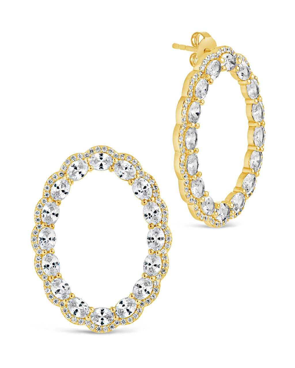 Rosario CZ Oval Stud Earrings