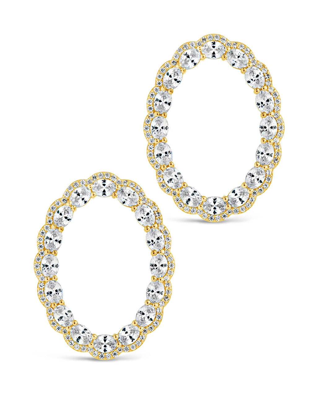 Rosario CZ Oval Stud Earrings