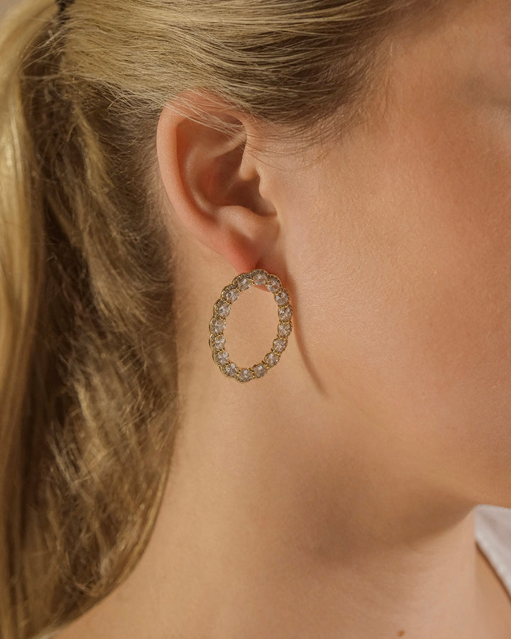 Rosario CZ Oval Stud Earrings