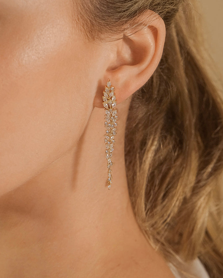 Shay CZ Linear Drop Earrings