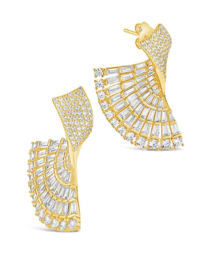 Hartford CZ Fan Drop Stud Earrings