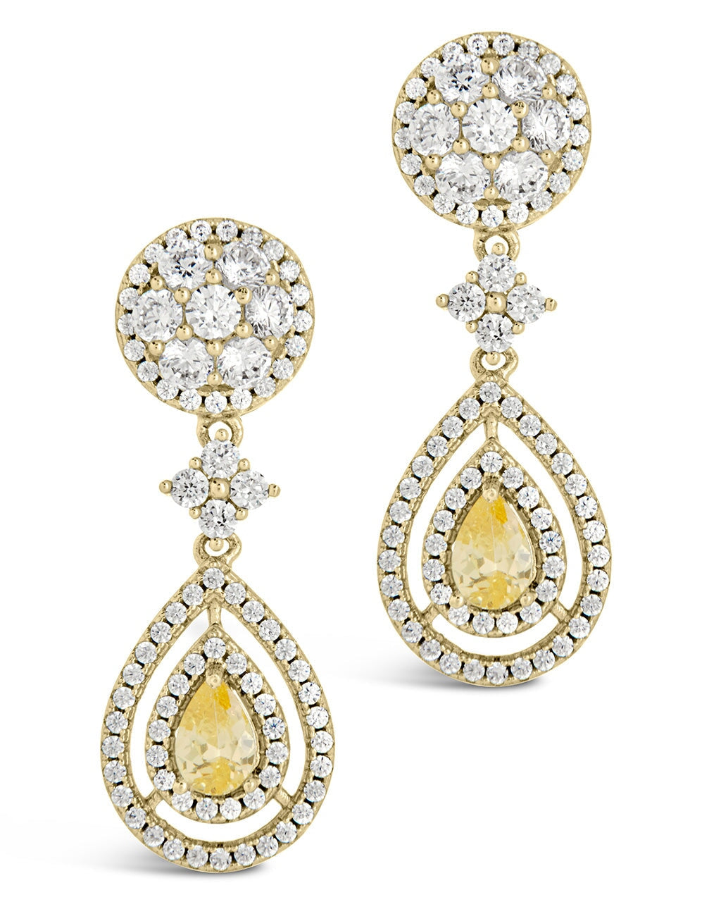 Jennifer CZ Drop Stud Earrings