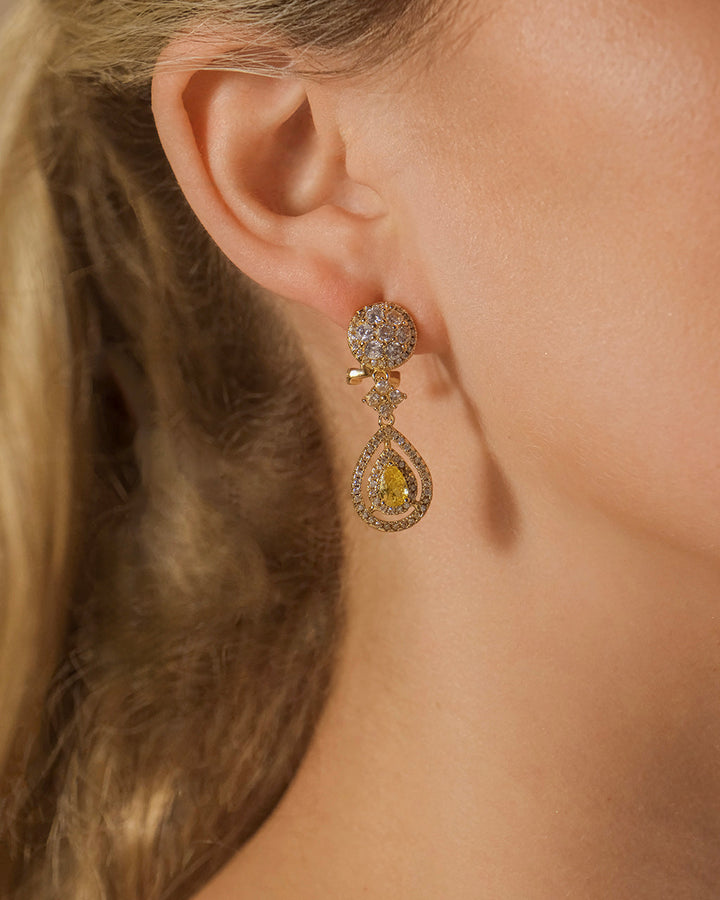 Jennifer CZ Drop Stud Earrings