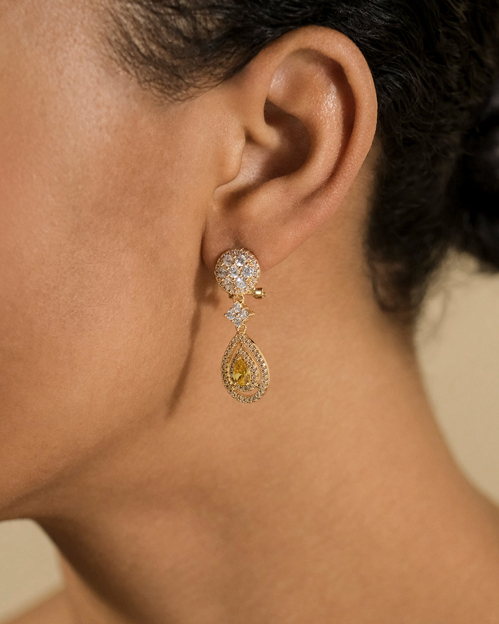 Jennifer CZ Drop Stud Earrings