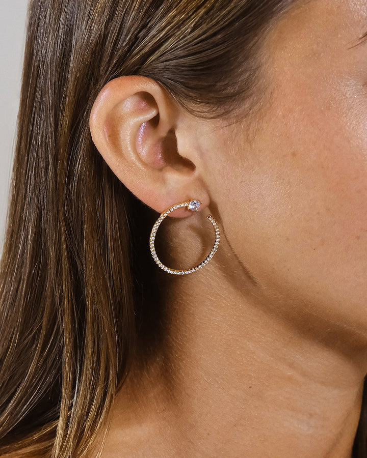 Cindy CZ Circle Stud Earrings