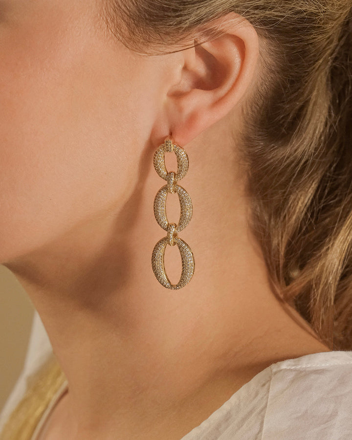 Whitney CZ Chain Drop Earrings