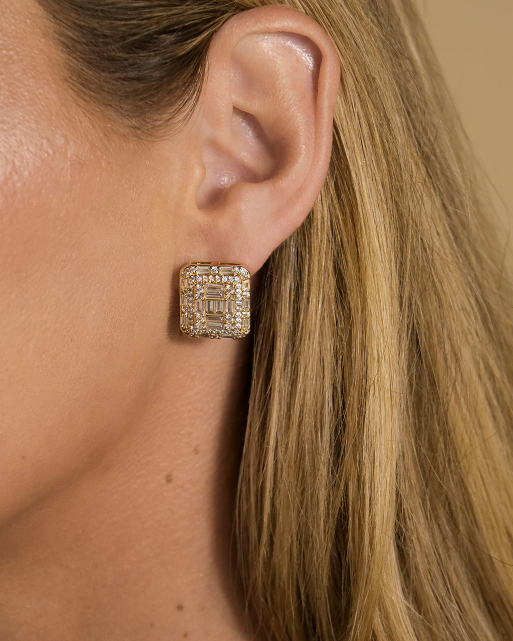Jana Square CZ Stud Earrings