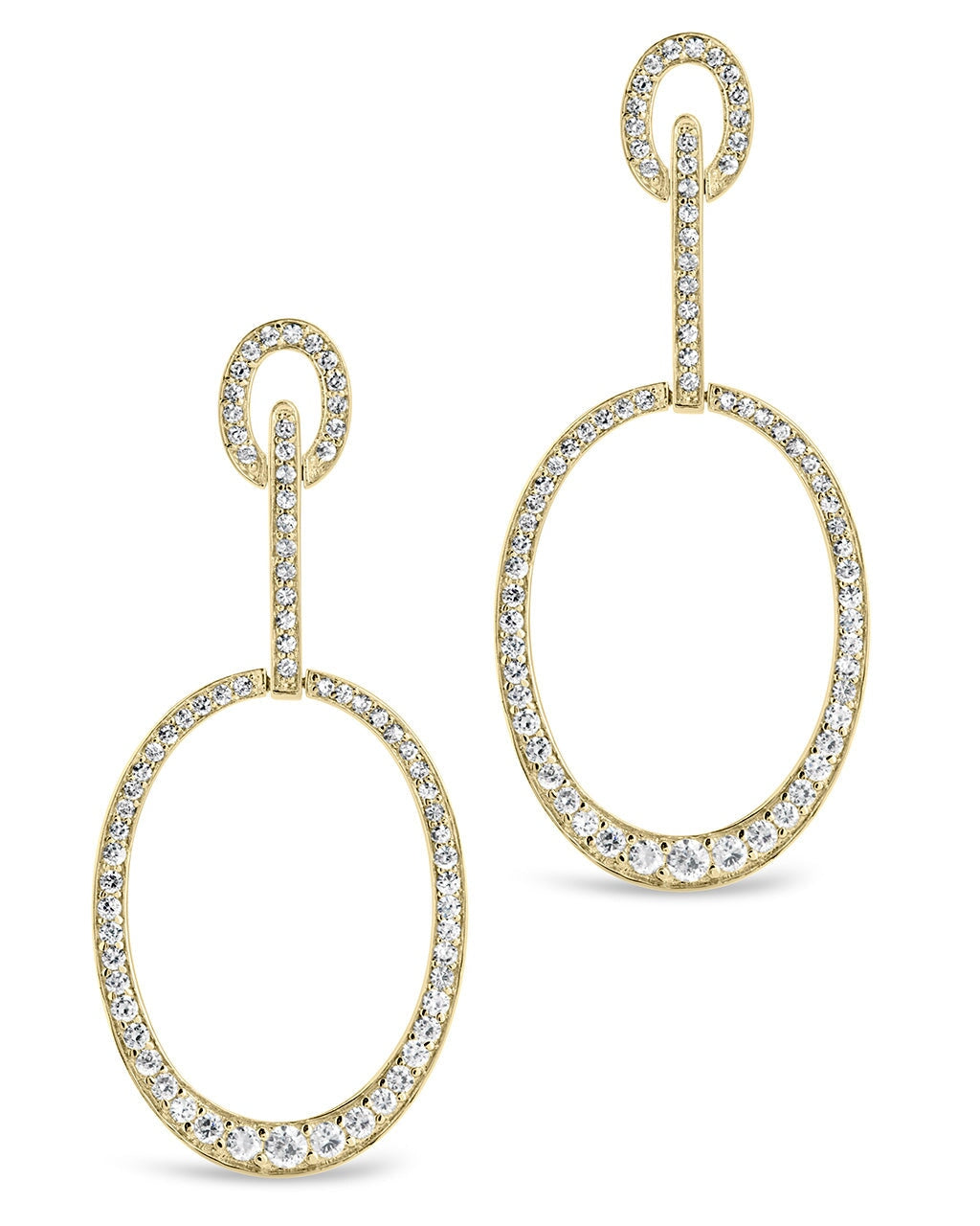 Tory CZ Oval Drop Earrings