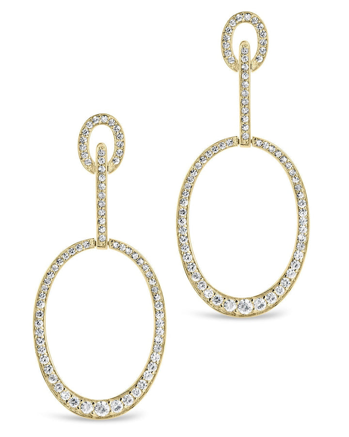 Tory CZ Oval Drop Earrings
