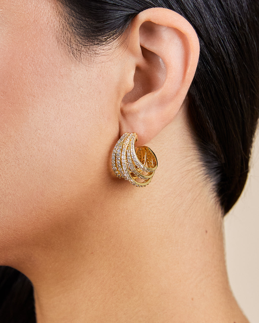 Jenny CZ Statement Hoop Earrings