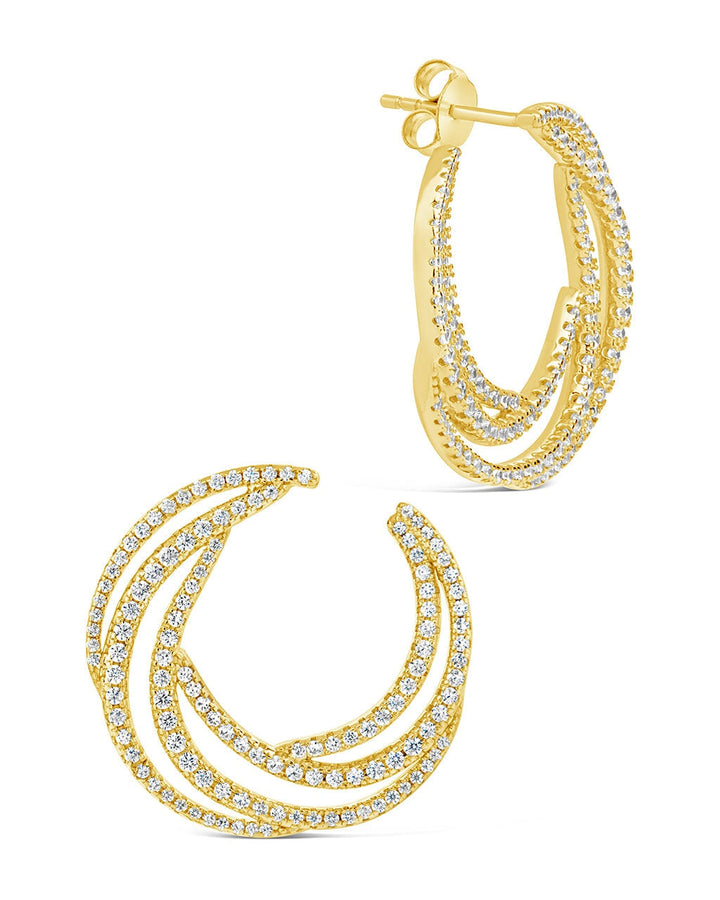 Emma CZ Swirl Statement Stud Earrings