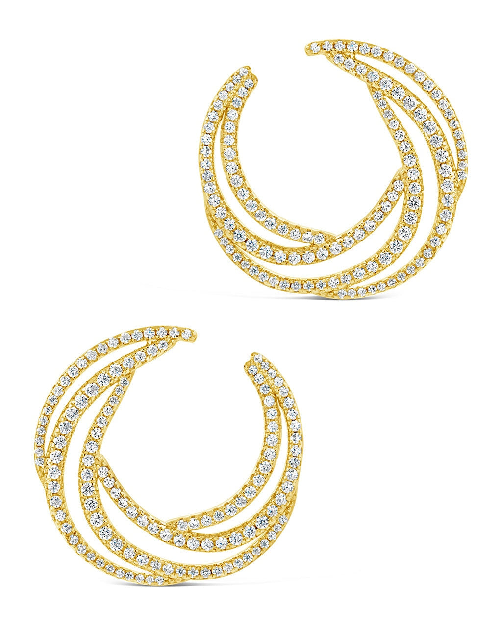 Emma CZ Swirl Statement Stud Earrings