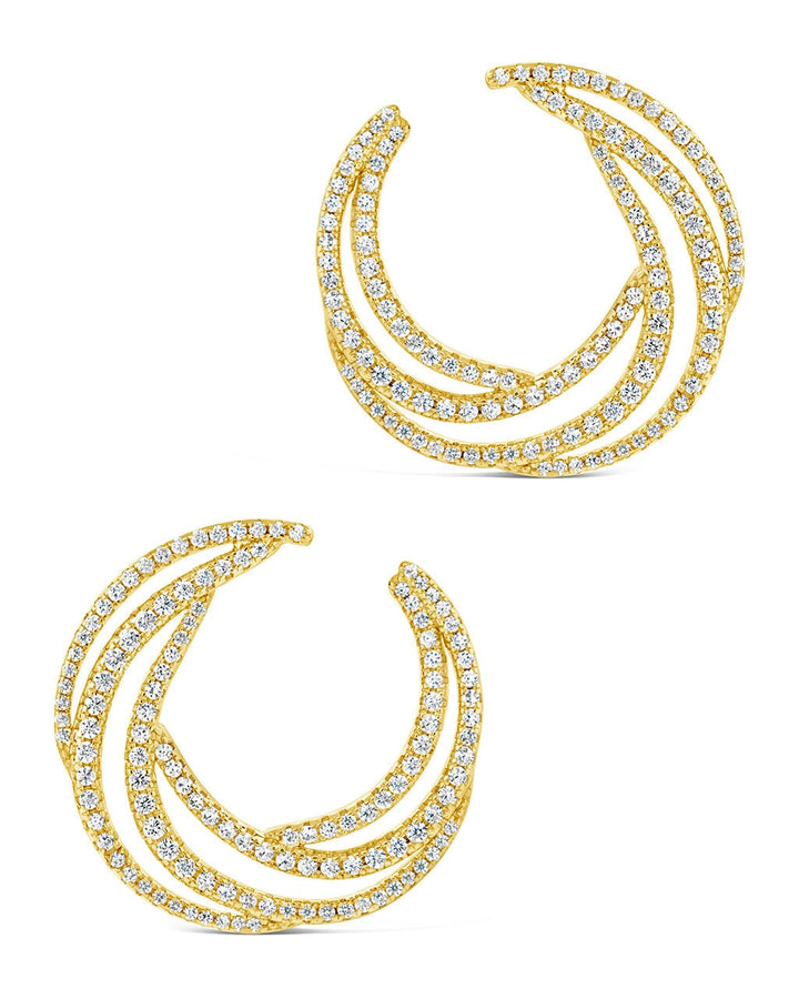 Emma CZ Swirl Statement Stud Earrings