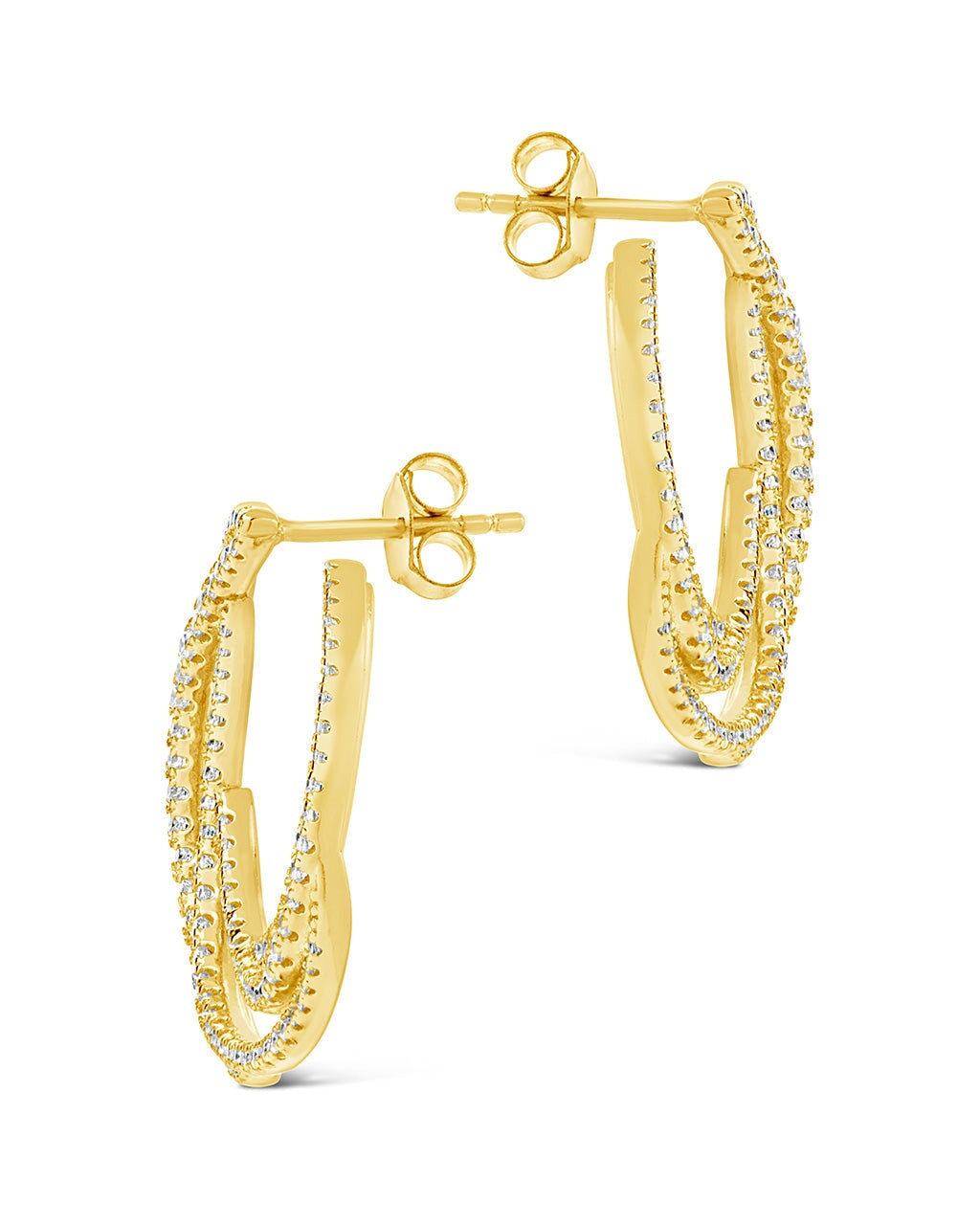 Emma CZ Swirl Statement Stud Earrings