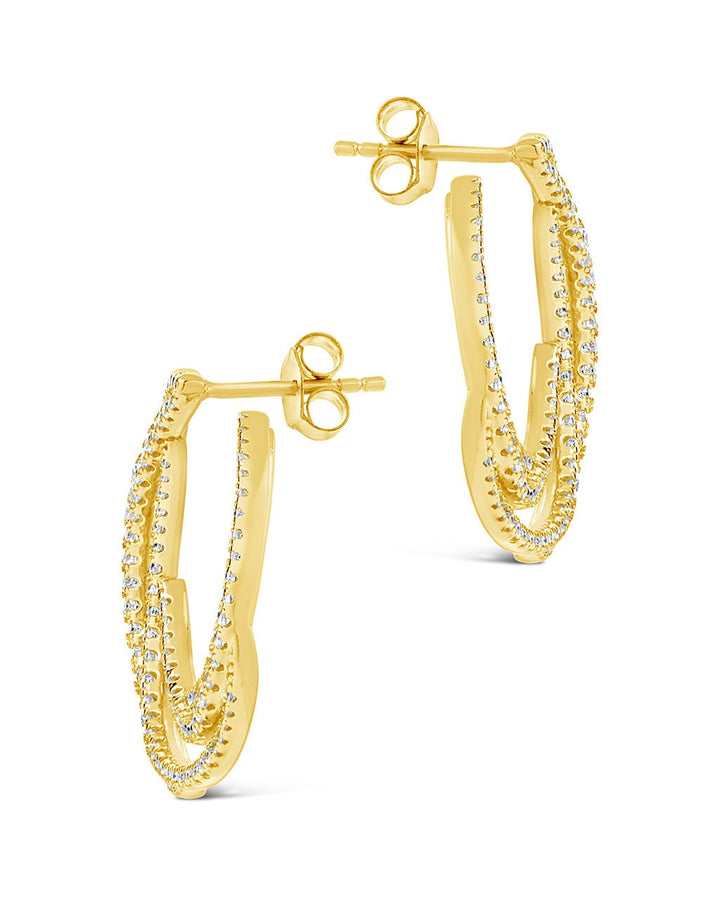 Emma CZ Swirl Statement Stud Earrings