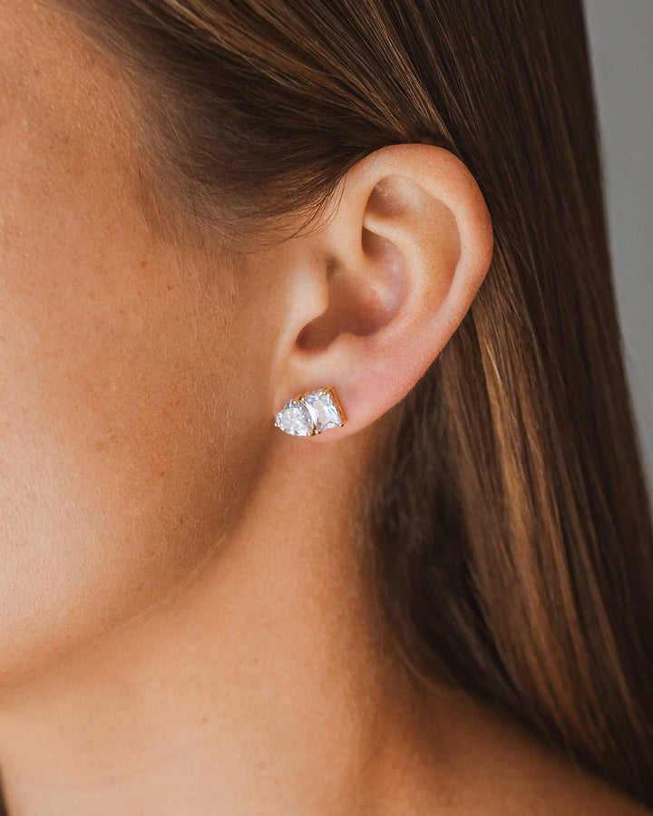 Tiffany CZ Toi et Moi Stud Earrings