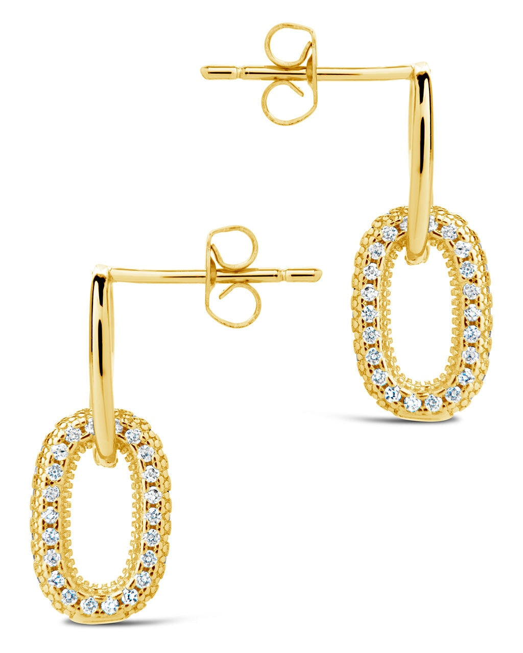 Reina CZ Chain Link Drop Stud Earrings