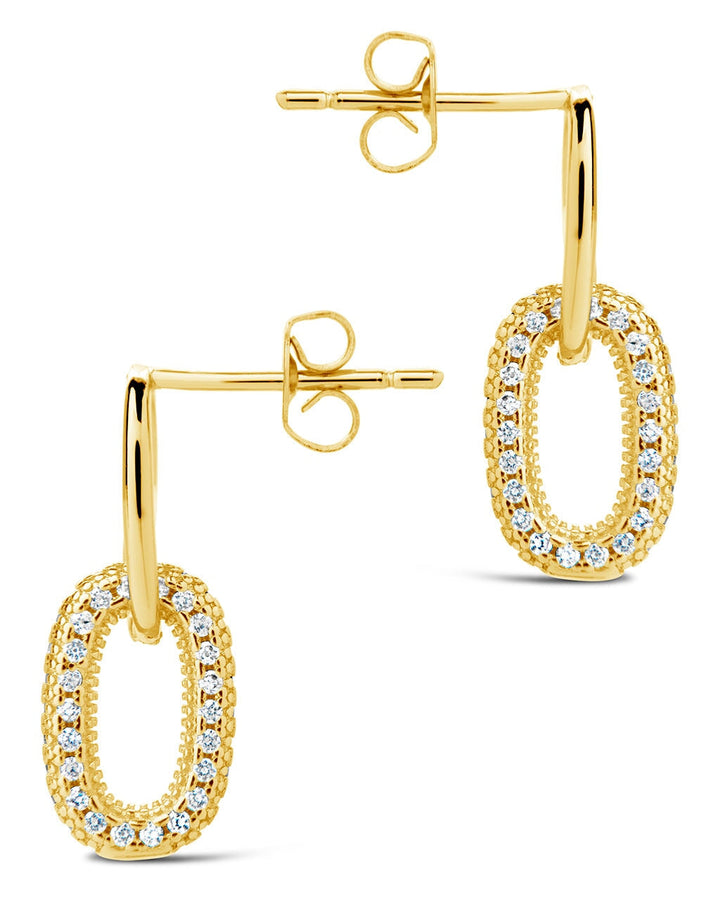 Reina CZ Chain Link Drop Stud Earrings