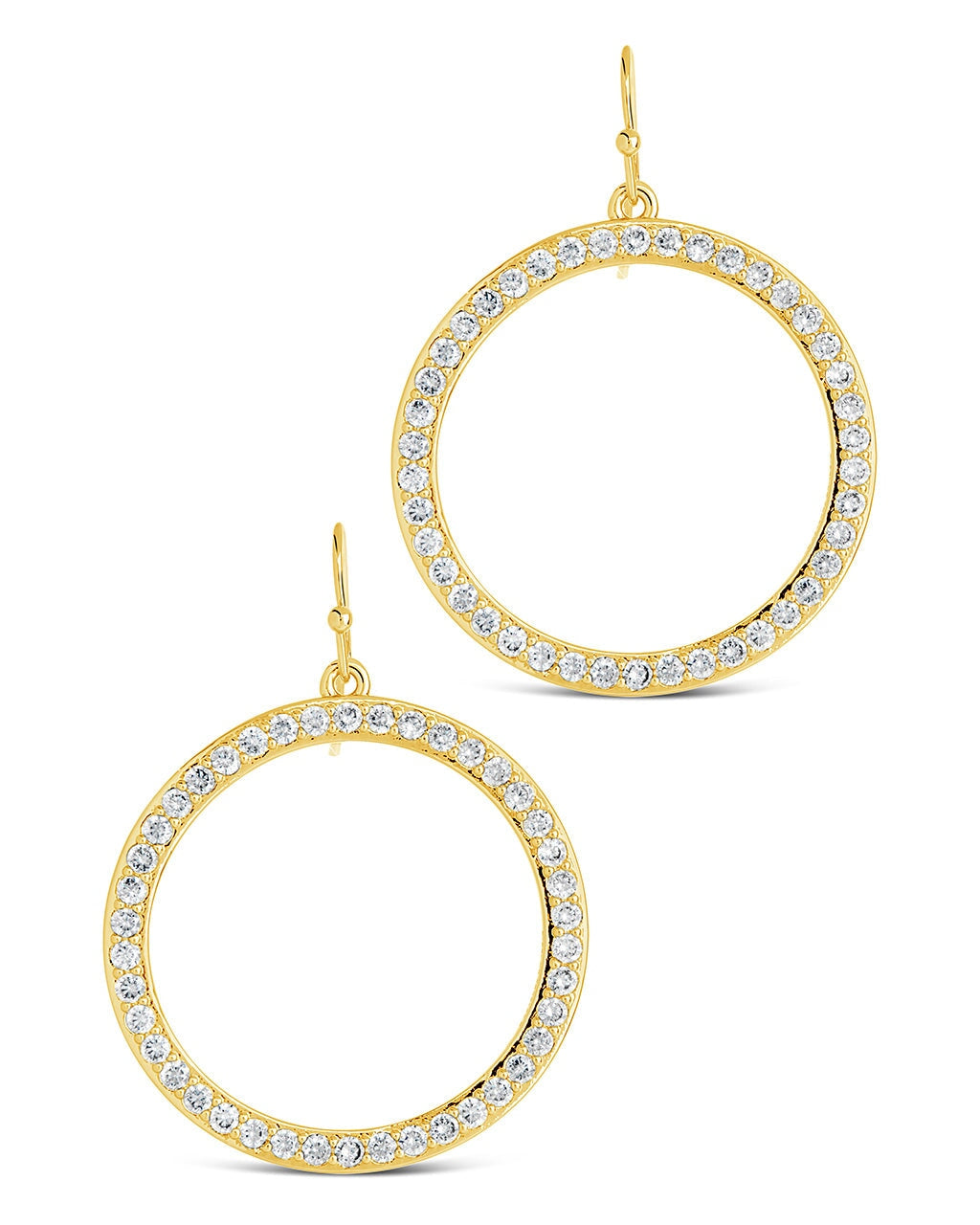 Della CZ Circle Dangle Earrings