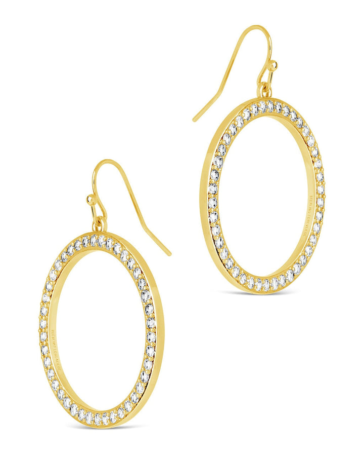 Della CZ Circle Dangle Earrings