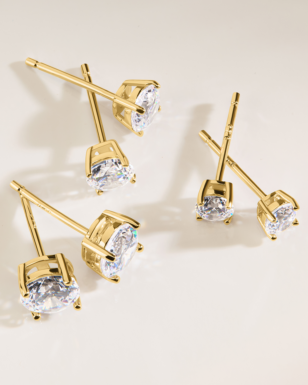 Sterling Silver CZ Stud Earring Set