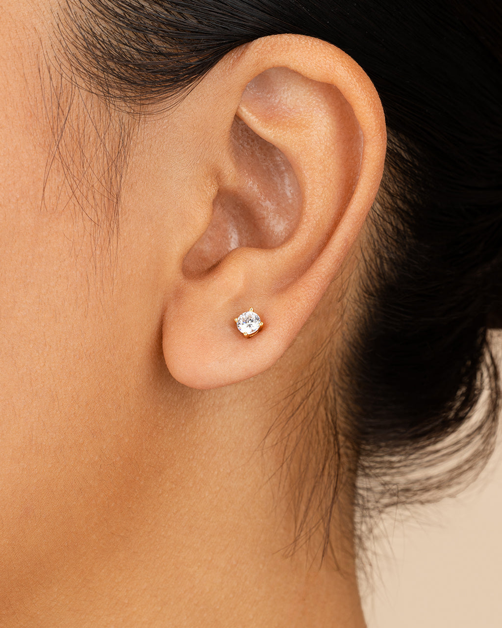 Sterling Silver CZ Stud Earring Set