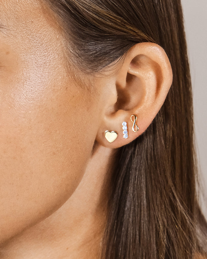 Sterling Silver Heart & Infinity Earring Set of 3