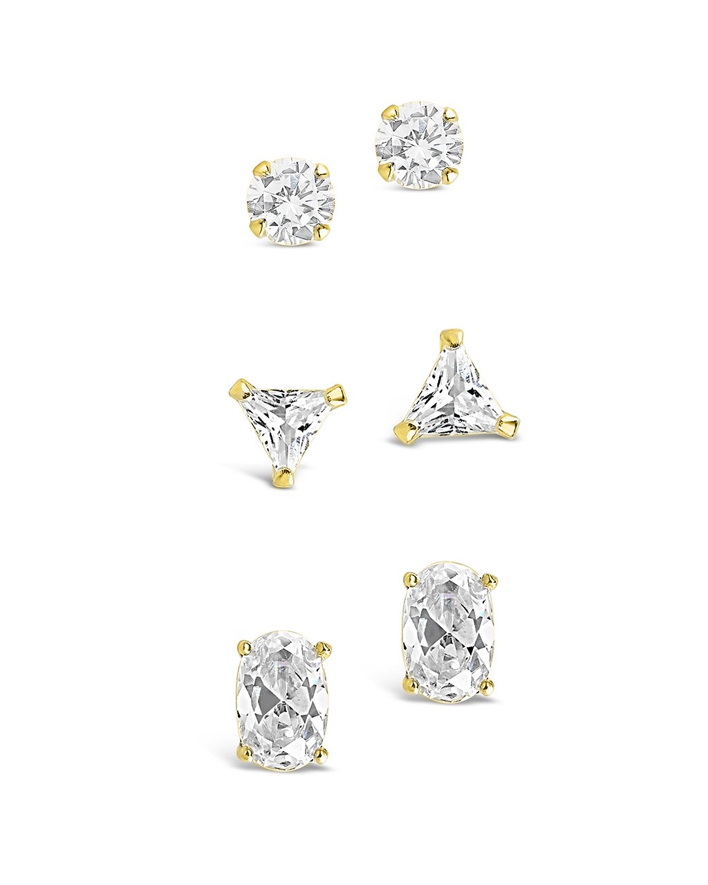Sterling Silver Everyday CZ Stud Set of 3
