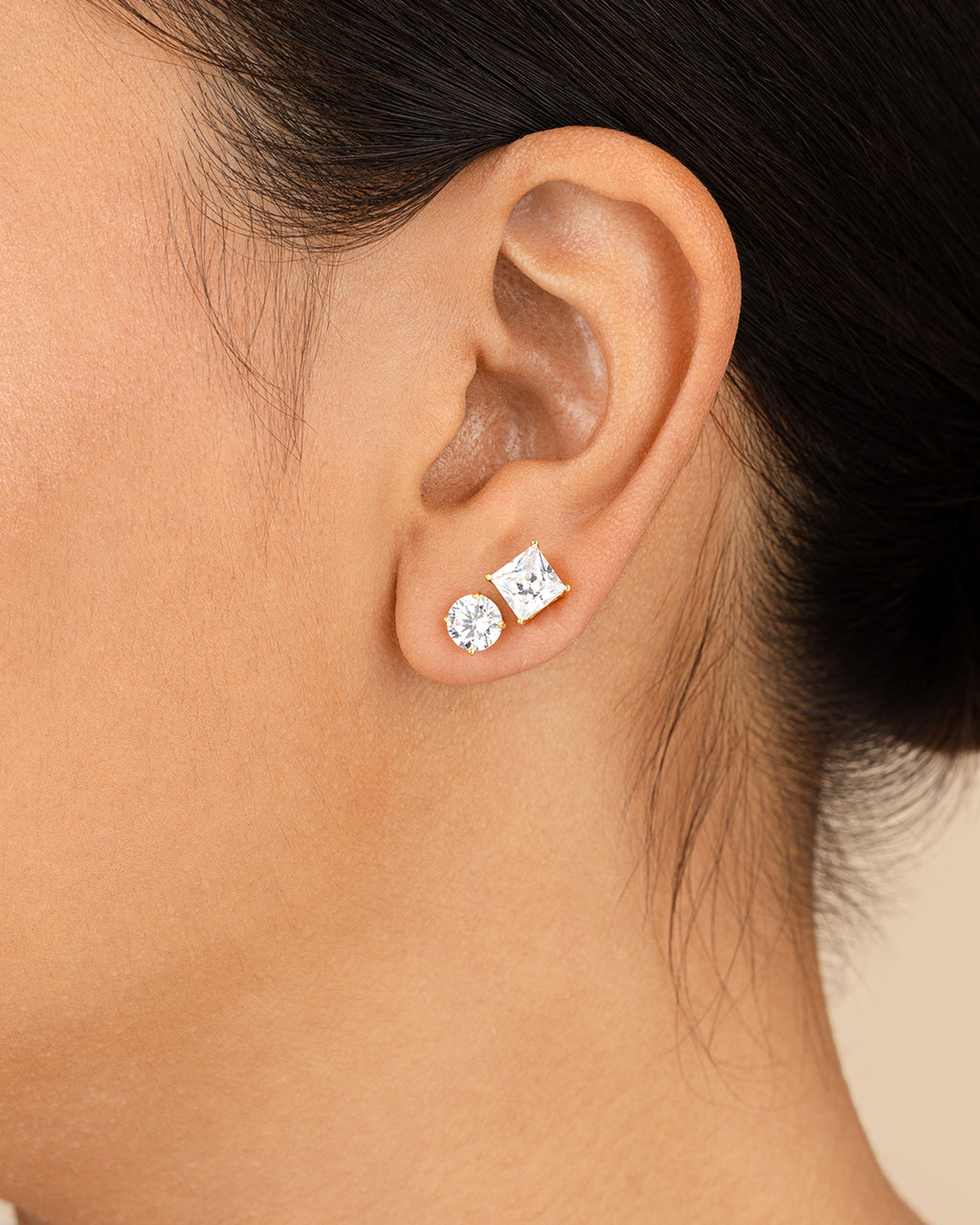 Sterling Silver Statement CZ Stud Set of 3