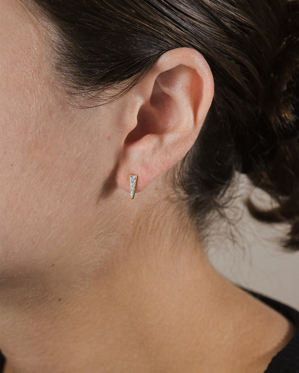 Sterling Silver CZ Pyramid Studs