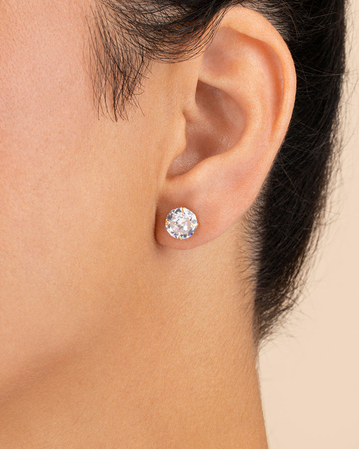 Sterling Silver 8mm CZ Stud Earrings
