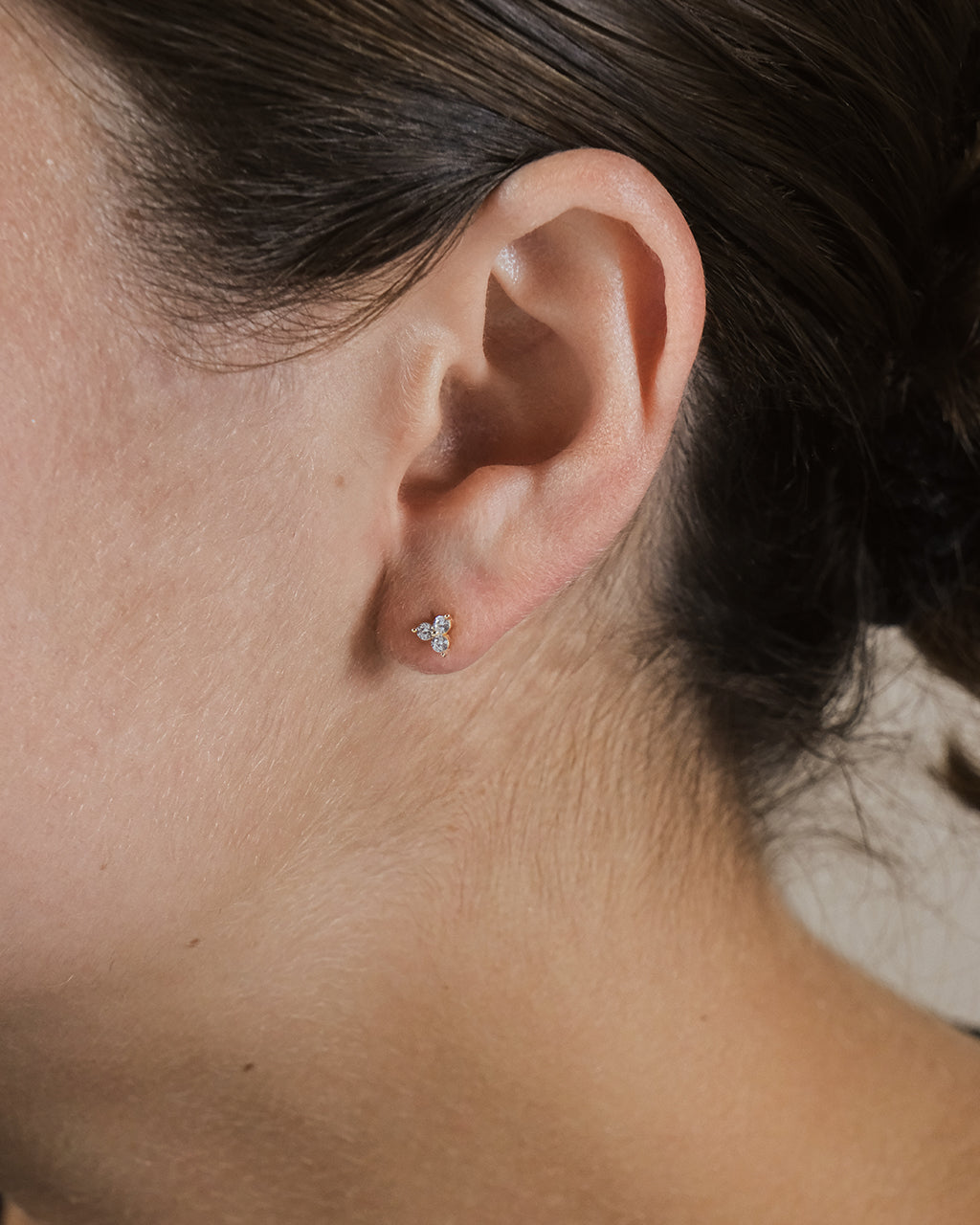 Sterling Silver CZ Pyramid Stud Earrings