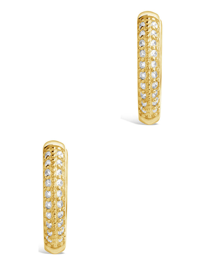 Sterling Silver Pave CZ Infinity Hoop Earrings