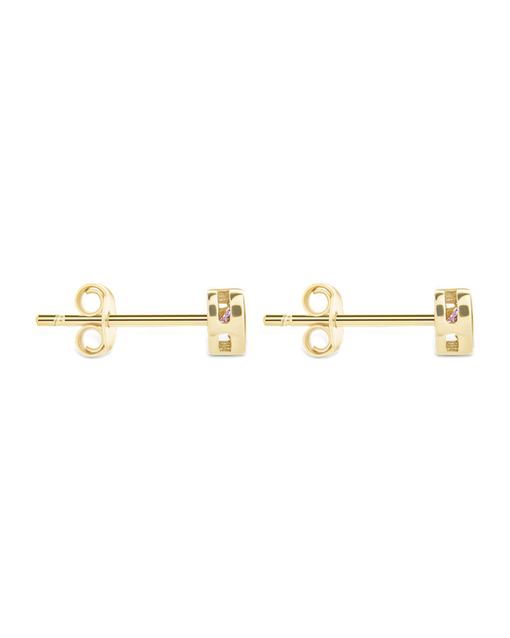 Sterling Silver Bezel Set CZ Heart Studs