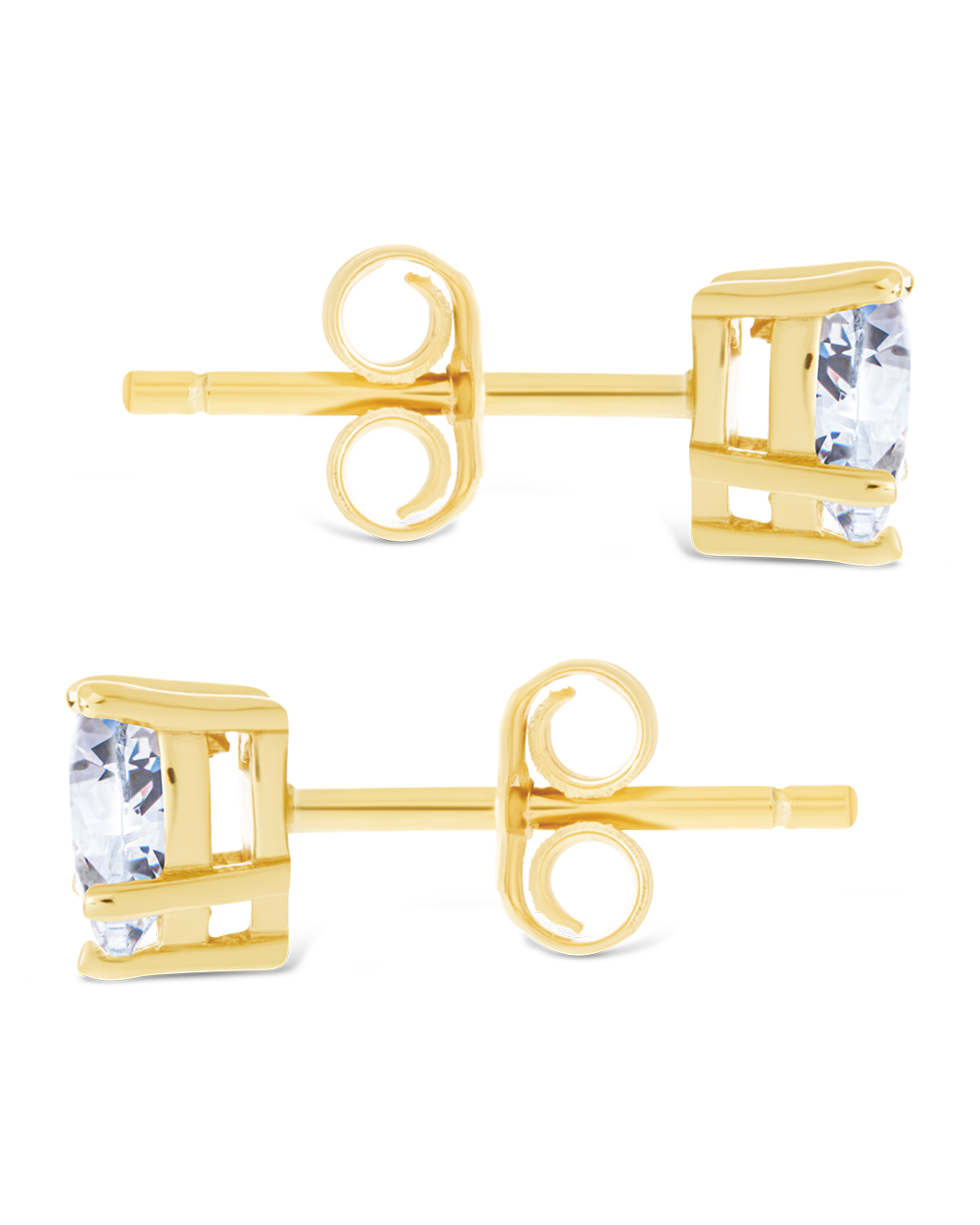 Sterling Silver 5mm Heart CZ Stud Earrings