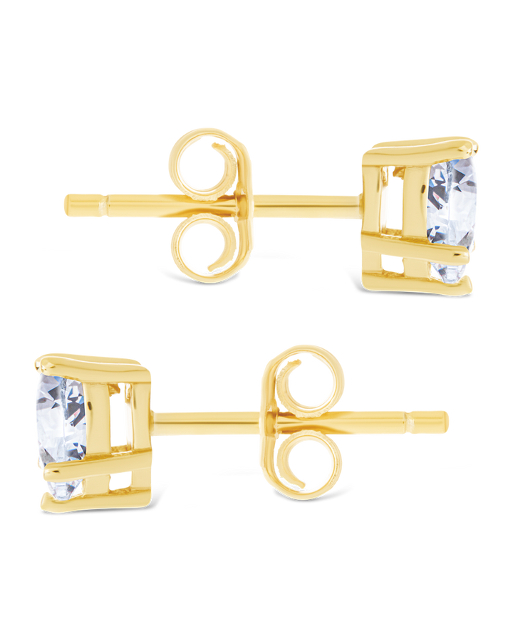 Sterling Silver 5mm Heart CZ Stud Earrings