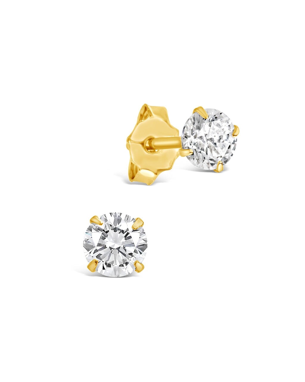 Men's Sterling Silver 4mm Everyday CZ Stud Earrings