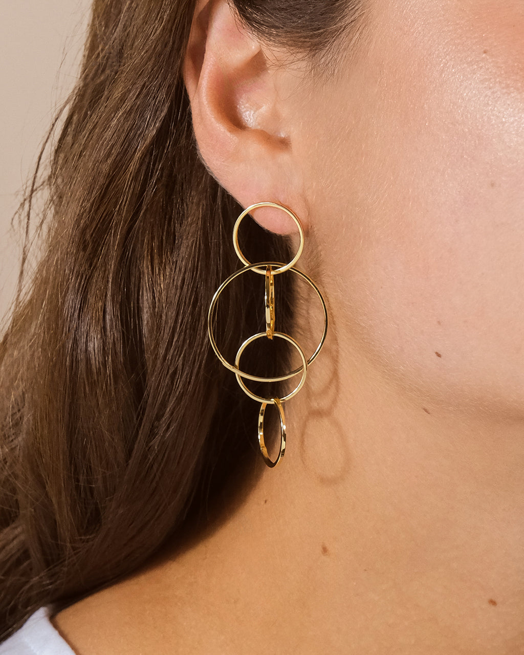 Linked Hoop Drop Earrings