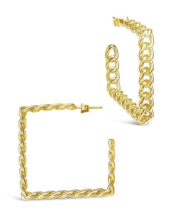 Square Cuban Link Hoops