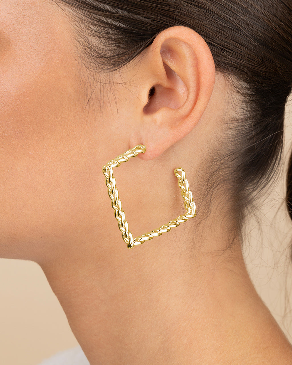 Square Cuban Link Hoops