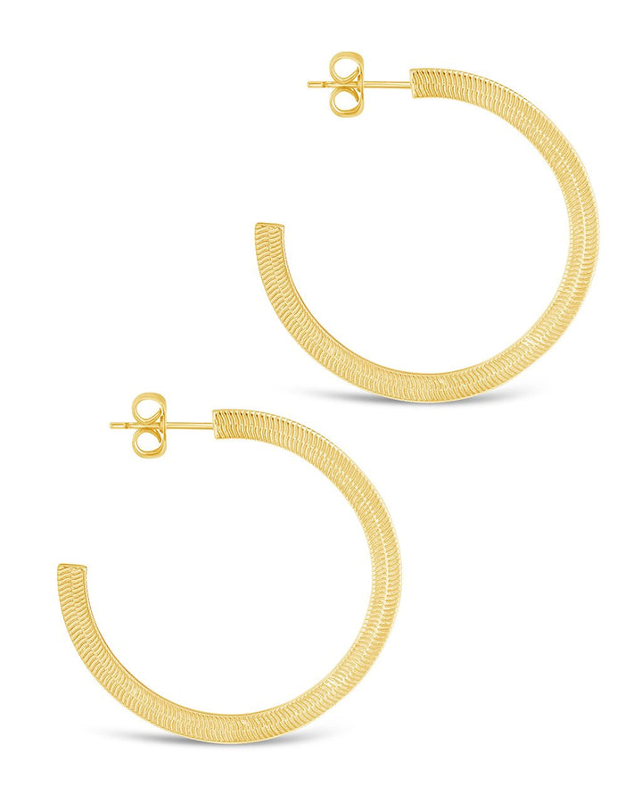 Herringbone Chain Hoop Earrings