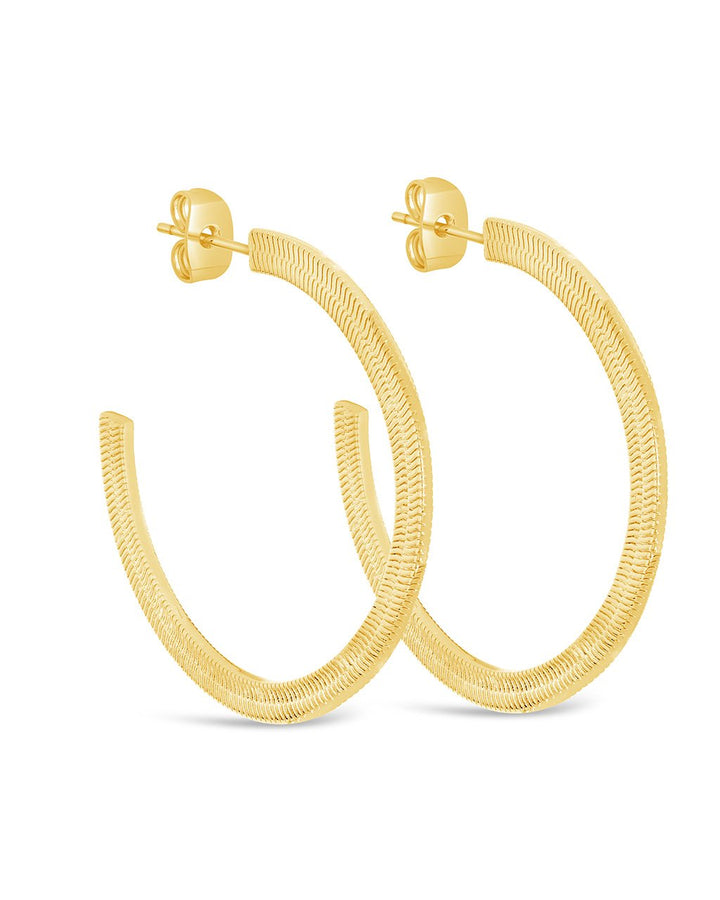 Herringbone Chain Hoop Earrings