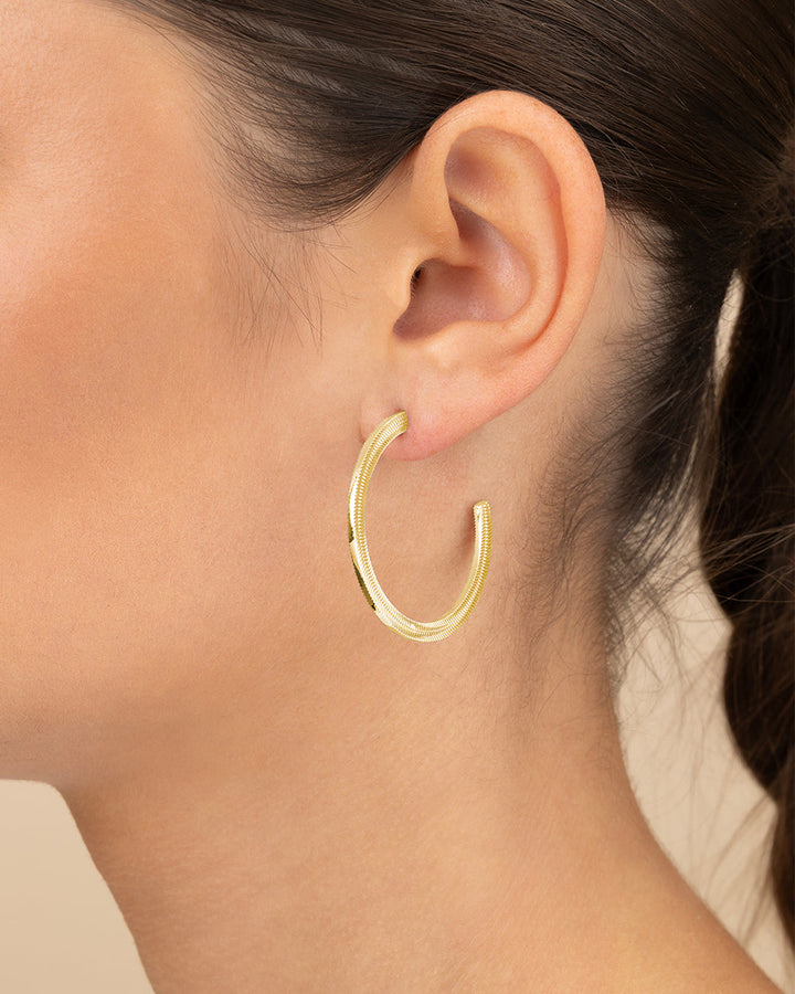 Herringbone Chain Hoop Earrings