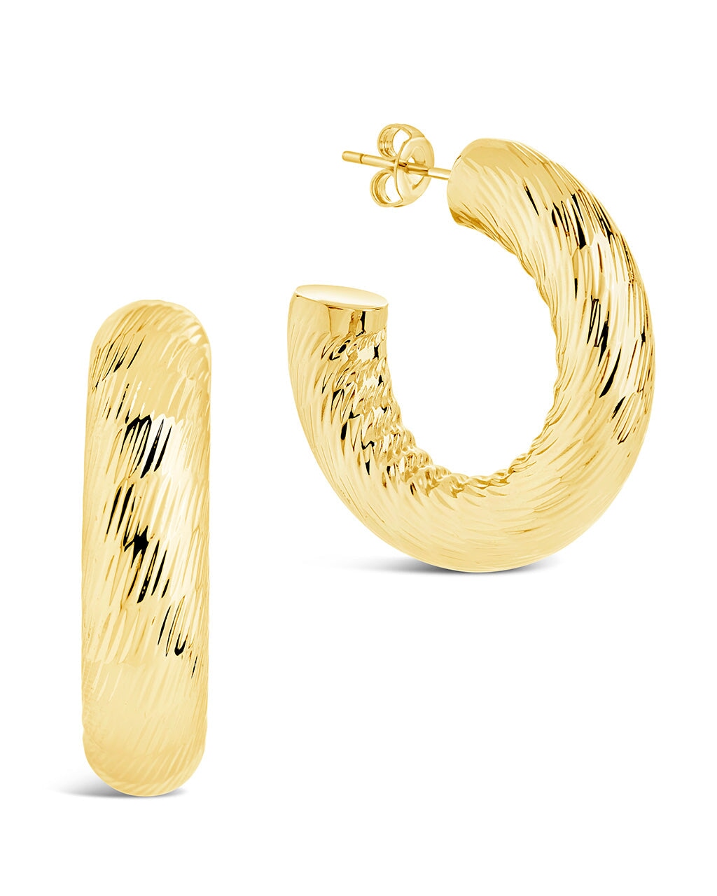 Pepper Textured Tube Hoop Earrings