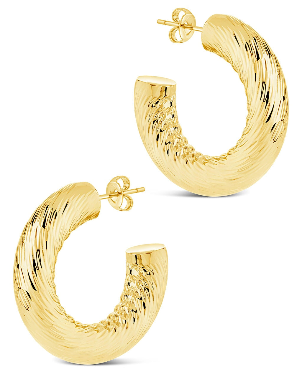 Pepper Textured Tube Hoop Earrings