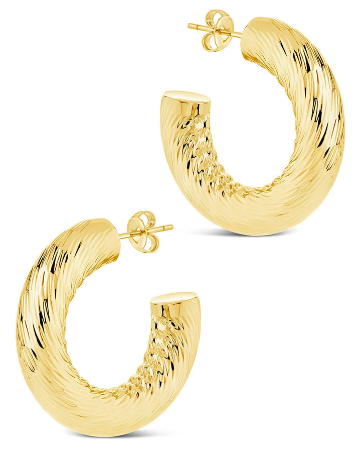Pepper Textured Tube Hoop Earrings